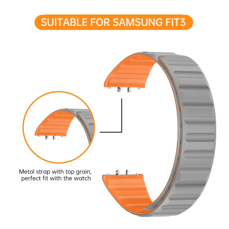 For Samsung Galaxy Fit 3 Two Color Magnetic Silicone Watch Band(Black Red) - Watch Bands by PMC TechLife | Online Shopping South Africa | PMC TechLife
