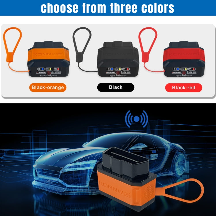 KONNWEI KW906 Bluetooth 5.0 Car OBD2 Scanner Support Android & iOS(Black Red) - Code Readers & Scan Tools by KONNWEI | Online Shopping South Africa | PMC Jewellery | Buy Now Pay Later Mobicred