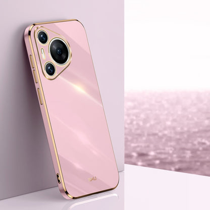 For Huawei Pura 70 Pro / Pura 70 Pro+ XINLI Straight 6D Plating Gold Edge TPU Phone Case(Cherry Purple) - Huawei Cases by XINLI | Online Shopping South Africa | PMC Jewellery | Buy Now Pay Later Mobicred