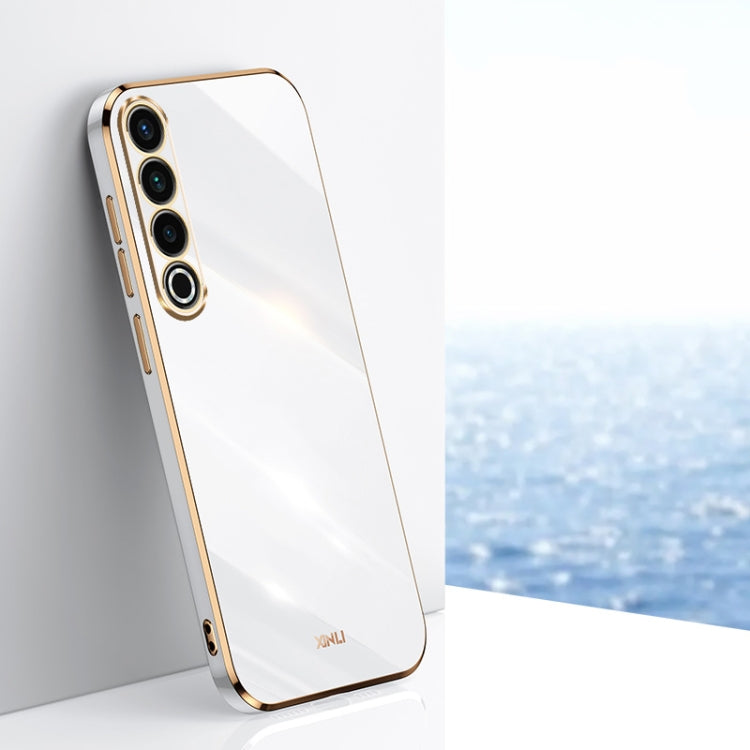 For Meizu 20 Pro 5G XINLI Straight Edge 6D Electroplate TPU Phone Case(White) - Meizu by XINLI | Online Shopping South Africa | PMC Jewellery | Buy Now Pay Later Mobicred