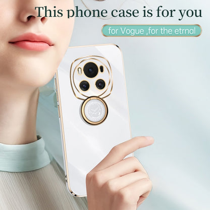 For Honor Magic6 5G XINLI Straight 6D Plating Gold Edge TPU Shockproof Case with Ring Holder(Celestial Blue) - Honor Cases by XINLI | Online Shopping South Africa | PMC Jewellery | Buy Now Pay Later Mobicred