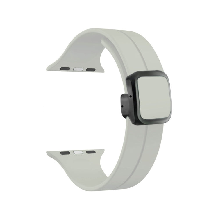 For Apple Watch Series 9 41mm Magnetic Square Buckle Silicone Watch Band(Starlight) - Watch Bands by PMC TechLife | Online Shopping South Africa | PMC TechLife