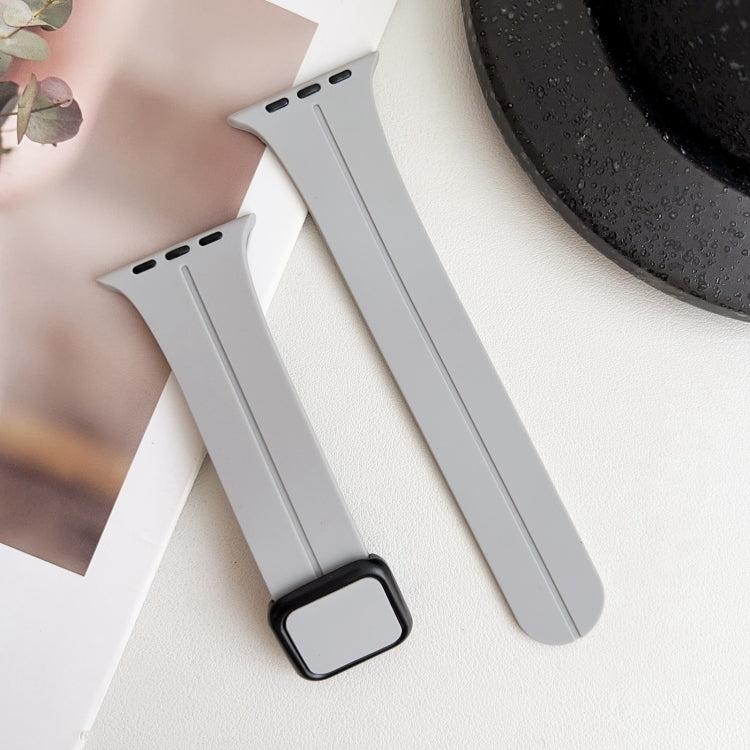 For Apple Watch SE 40mm Magnetic Square Buckle Silicone Watch Band(Cloud Gray) - free shipping - PMC TechLife - Order now!