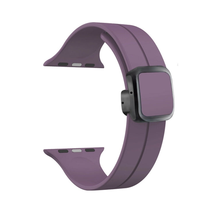 For Apple Watch 38mm Magnetic Square Buckle Silicone Watch Band(Fruit Purple) - Watch Bands by PMC TechLife | Online Shopping South Africa | PMC TechLife