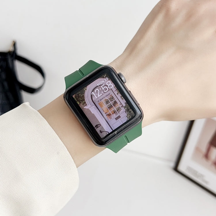 For Apple Watch 42mm Magnetic Square Buckle Silicone Watch Band(Starlight) - Watch Bands by PMC TechLife | Online Shopping South Africa | PMC TechLife