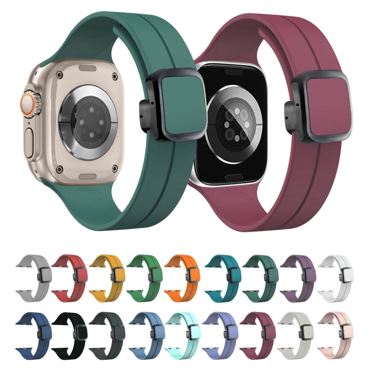 For Apple Watch SE 40mm Magnetic Square Buckle Silicone Watch Band(Cloud Gray) - free shipping - PMC TechLife - Order now!