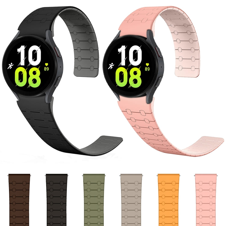 For Samsung Galaxy Watch 6 / 5 / 4 Two Color Loop Magnetic Silicone Watch Band(Black+Grey) - Watch Bands by PMC Jewellery | Online Shopping South Africa | PMC Jewellery