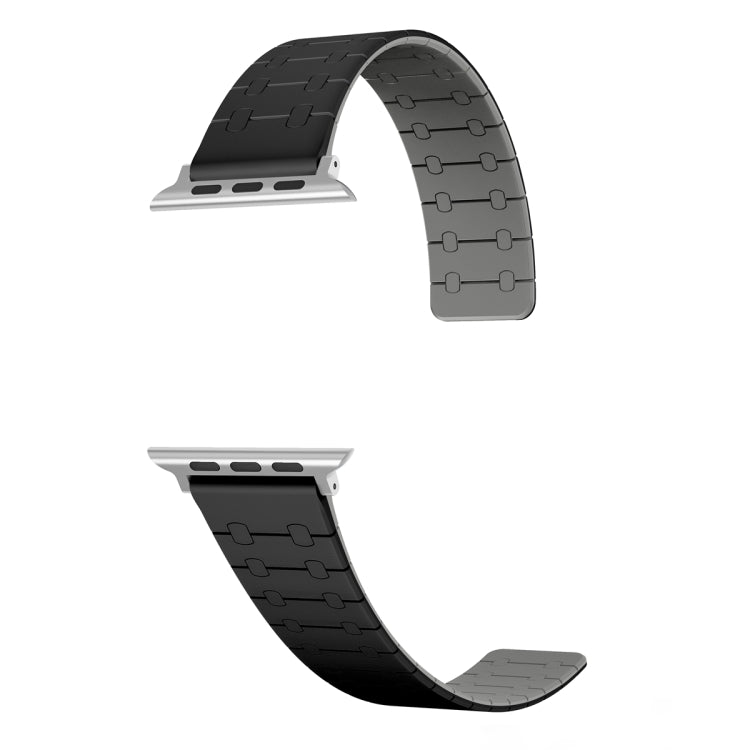 For Apple Watch Series 2 42mm Two Color Loop Magnetic Silicone Watch Band(Black+Grey) - Watch Bands by PMC TechLife | Online Shopping South Africa | PMC TechLife
