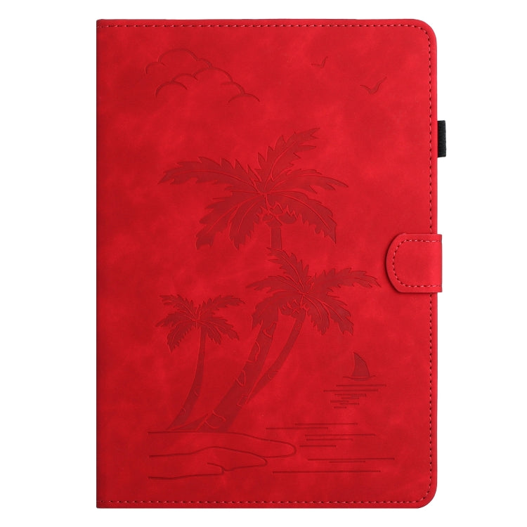 For 10 inch Universal Coconut Tree Embossed Leather Tablet Case(Red) - 10 - 11 inch by PMC TechLife | Online Shopping South Africa | PMC TechLife | Buy Now Pay Later Mobicred