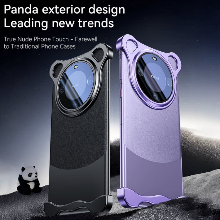 For Huawei Mate 60 Pro+ Frameless Metal Corner Pad Phone Case with Lens Film(Purple) - Huawei Cases by PMC Jewellery | Online Shopping South Africa | PMC Jewellery | Buy Now Pay Later Mobicred