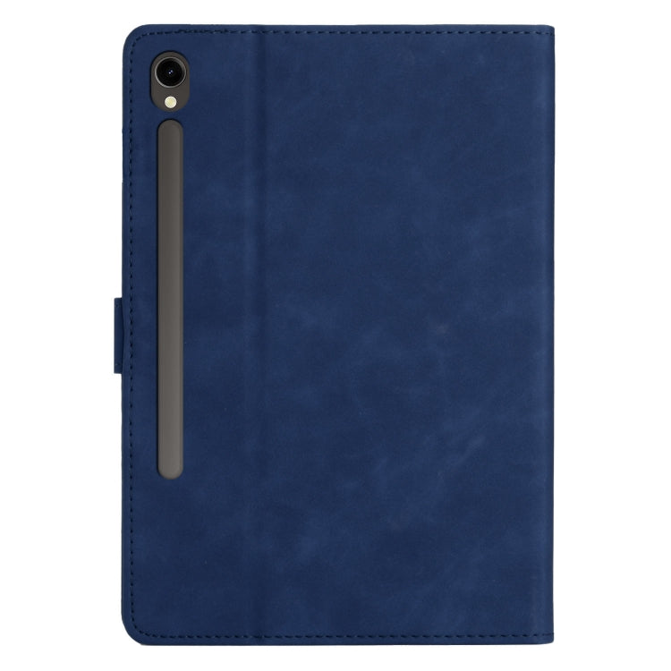 For Samsung Galaxy Tab S9 X710/X716B/X718U Coconut Tree Embossed Smart Leather Tablet Case(Blue) - Galaxy Tab S9 Cases by PMC Jewellery | Online Shopping South Africa | PMC Jewellery | Buy Now Pay Later Mobicred