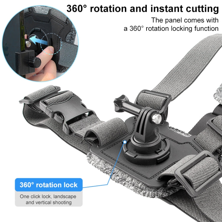 3 in 1 Adjustable Body Mount Belt Chest Strap with Mount & Screw(Grey) - Chest Belt by RUIGPRO | Online Shopping South Africa | PMC TechLife | Buy Now Pay Later Mobicred