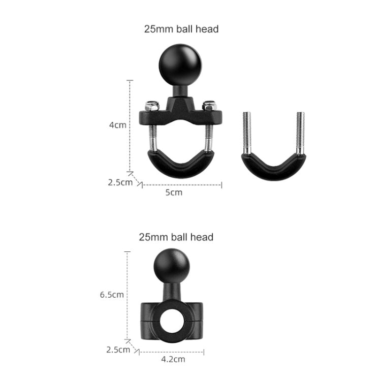 3 in 1 U-Type Mount Selfie Stick Motorcycle Clamps Handlebar Fixed Mount - Holder by PMC TechLife | Online Shopping South Africa | PMC TechLife | Buy Now Pay Later Mobicred