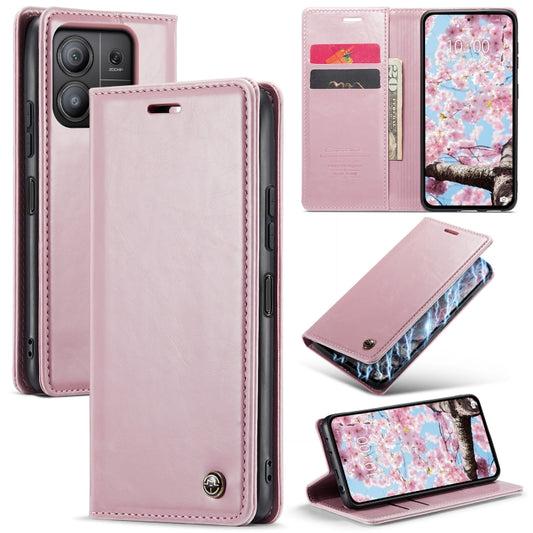 For Xiaomi Redmi Note 13 Pro 5G CaseMe 003 Crazy Horse Texture Flip Leather Phone Case(Pink) - Xiaomi Cases by CaseMe | Online Shopping South Africa | PMC Jewellery | Buy Now Pay Later Mobicred