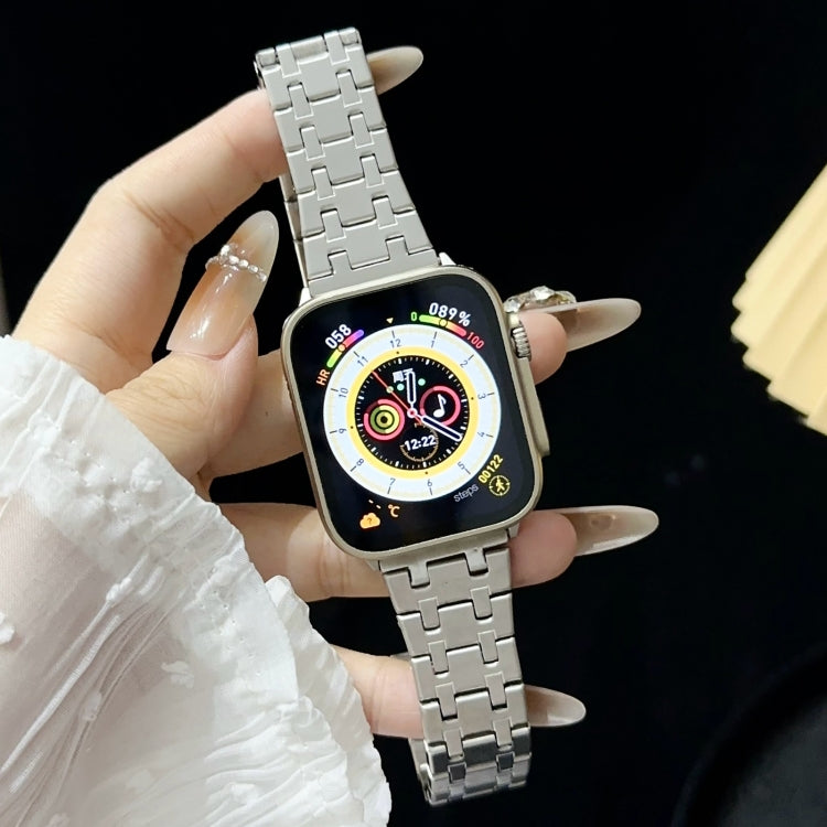 For Apple Watch 42mm Double T Stainless Steel Watch Band(Silver) - Watch Bands by PMC TechLife | Online Shopping South Africa | PMC TechLife