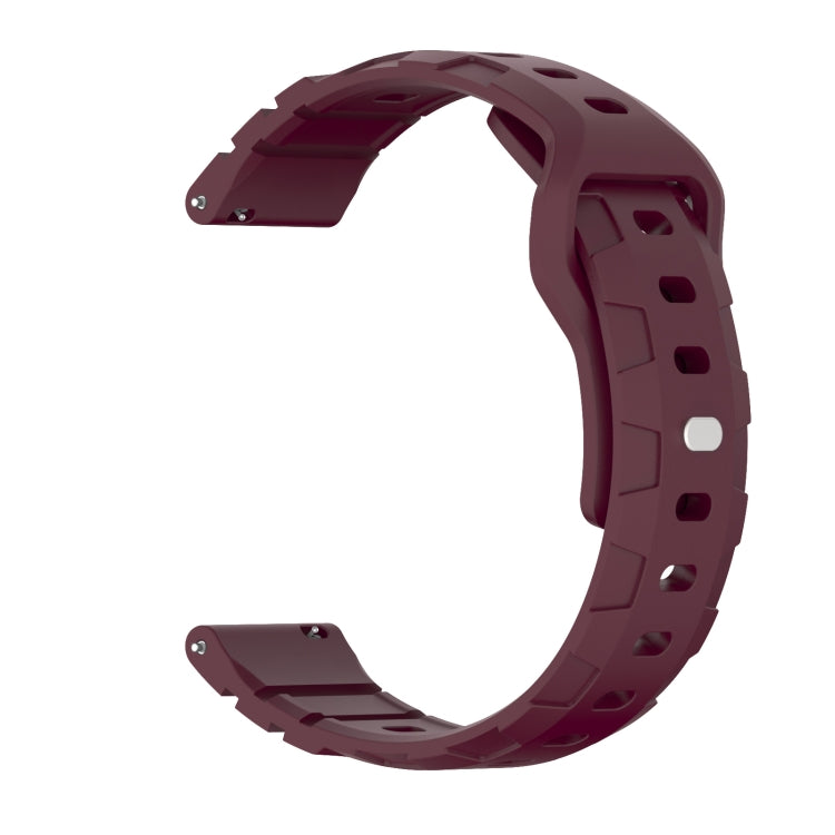 22mm Armor Silicone Watch Band(Wine Red) - 22mm Bands by PMC Jewellery | Online Shopping South Africa | PMC Jewellery