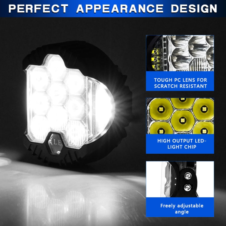 11W 12000lm 6000K 3 inch Car Three-sided Flash Work Light(White Light) - LED Headlamps by PMC Jewellery | Online Shopping South Africa | PMC Jewellery | Buy Now Pay Later Mobicred