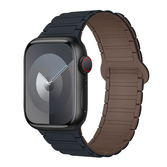 For Apple Watch Series 7 45mm I-Shaped Magnetic Silicone Watch Band(Midnight Chocolate) - Watch Bands by PMC Jewellery | Online Shopping South Africa | PMC Jewellery