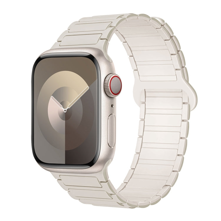 For Apple Watch SE 40mm I-Shaped Magnetic Silicone Watch Band(White Starlight) - Watch Bands by PMC TechLife | Online Shopping South Africa | PMC TechLife
