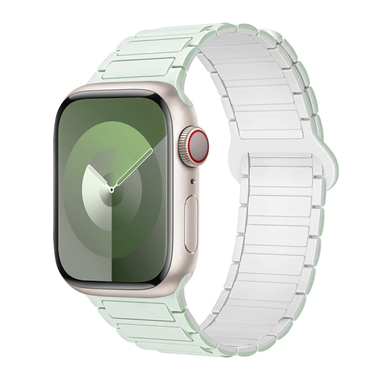 For Apple Watch Series 6 44mm I-Shaped Magnetic Silicone Watch Band(Mint White) - Watch Bands by PMC TechLife | Online Shopping South Africa | PMC TechLife