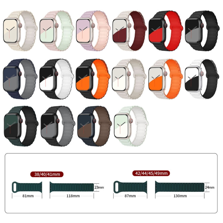 For Apple Watch 38mm I-Shaped Magnetic Silicone Watch Band(Black Red) - Watch Bands by PMC TechLife | Online Shopping South Africa | PMC TechLife