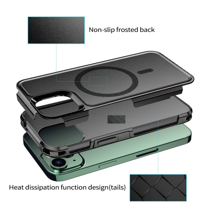 For iPhone 14 Plus RedPepper Armor Magsafe PC Hybrid TPU Phone Case(Black) - free shipping - PMc TechLife - Order now!