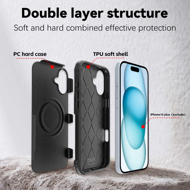 For iPhone 16 Plus RedPepper Armor Magsafe PC Hybrid TPU Phone Case(Black) - iPhone 16 Plus Cases by RedPepper | Online Shopping South Africa | PMC Jewellery | Buy Now Pay Later Mobicred