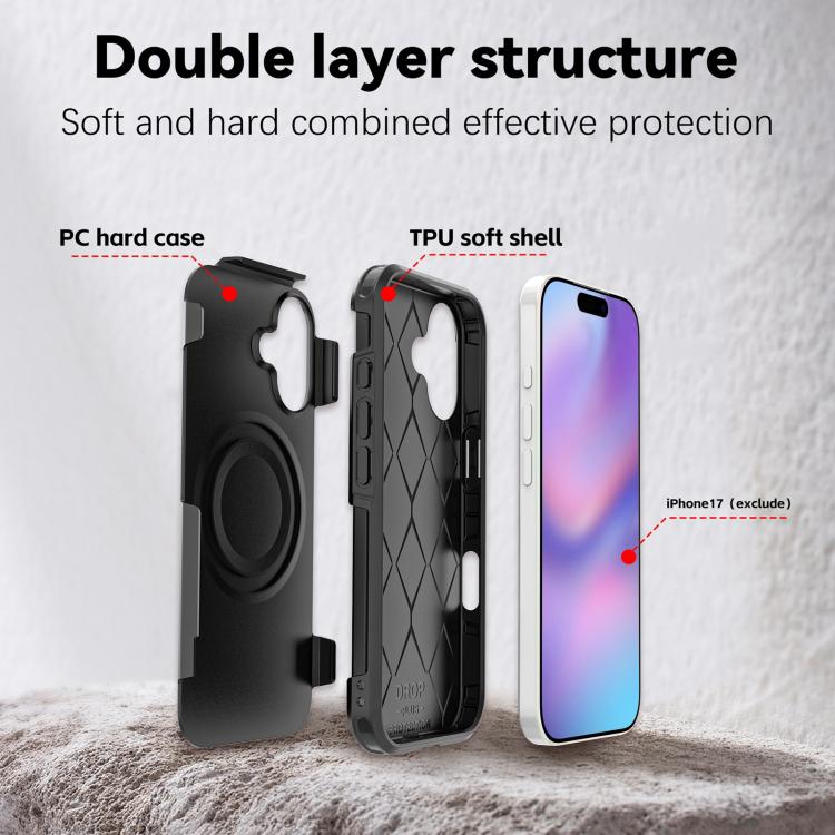 For iPhone 17 RedPepper Armor Magsafe PC Hybrid TPU Phone Case(Black) - free shipping - PMC TechLife - Order now!