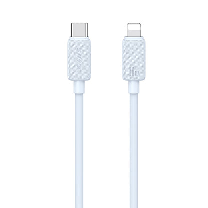 USAMS US-SJ692 USB-C / Type-C to 8 Pin 30W Striped Fast Charge Data Cable, Length:1m(Blue) - 2 in 1 Cable by USAMS | Online Shopping South Africa | PMC Jewellery | Buy Now Pay Later Mobicred