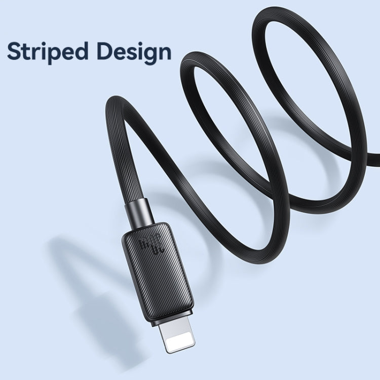 USAMS US-SJ697 USB-C / Type-C to 8 Pin 30W Striped Fast Charge Data Cable, Length:2m(Black) - 2 in 1 Cable by USAMS | Online Shopping South Africa | PMC Jewellery | Buy Now Pay Later Mobicred