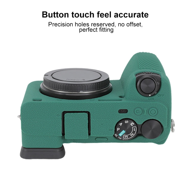 For Sony ILCE-6700 / A6700 Litchi Texture Soft Silicone Protective Case(Green) - Protective Case by PMC Jewellery | Online Shopping South Africa | PMC Jewellery