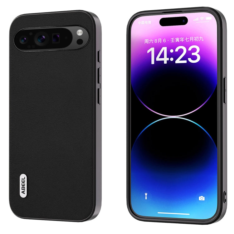 For Google Pixel 9 Pro ABEEL Arashi Texture PU Phone Case(Black) - Google Cases by PMC TechLife | Online Shopping South Africa | PMC TechLife | Buy Now Pay Later Mobicred