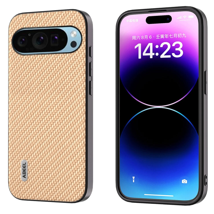 For Google Pixel 9 ABEEL Carbon Fiber Texture Protective Phone Case(Gold) - Google Cases by PMC TechLife | Online Shopping South Africa | PMC TechLife | Buy Now Pay Later Mobicred