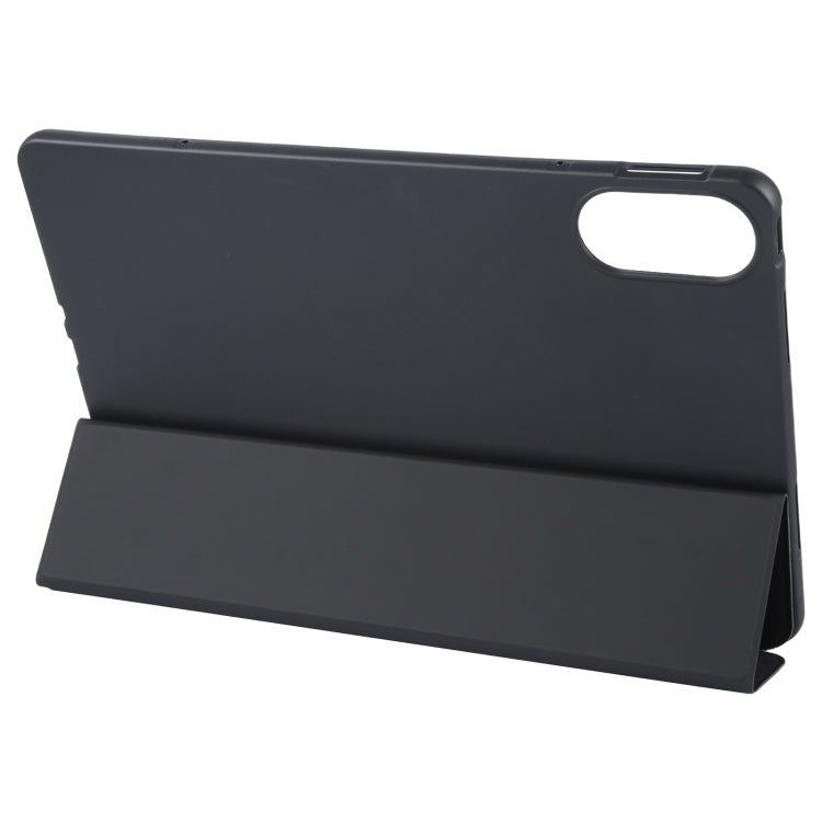 For Huawei MatePad SE 11 2024 Tri-fold Silicone Leather Tablet Case(Black) - free shipping - PMC Jewellery - Order now!