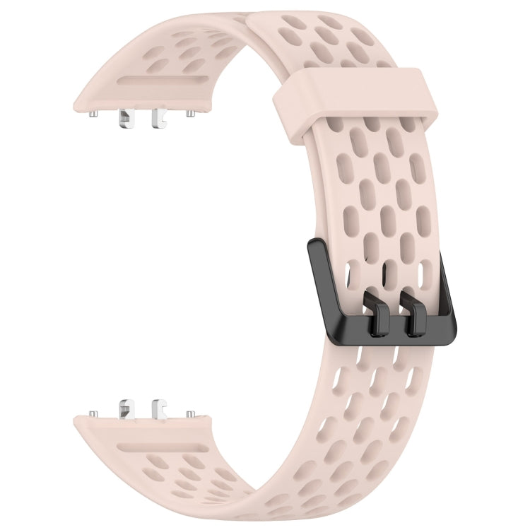 For Samsung Galaxy Fit 3 Hole Style Dual Buckle Silicone Watch Band(Light Pink) - Watch Bands by PMC Jewellery | Online Shopping South Africa | PMC Jewellery