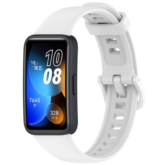 For Huawei Band 9 / 9 NFC Solid Color Colorful Buckle Silicone Watch Band(White) - Watch Bands by PMC Jewellery | Online Shopping South Africa | PMC Jewellery