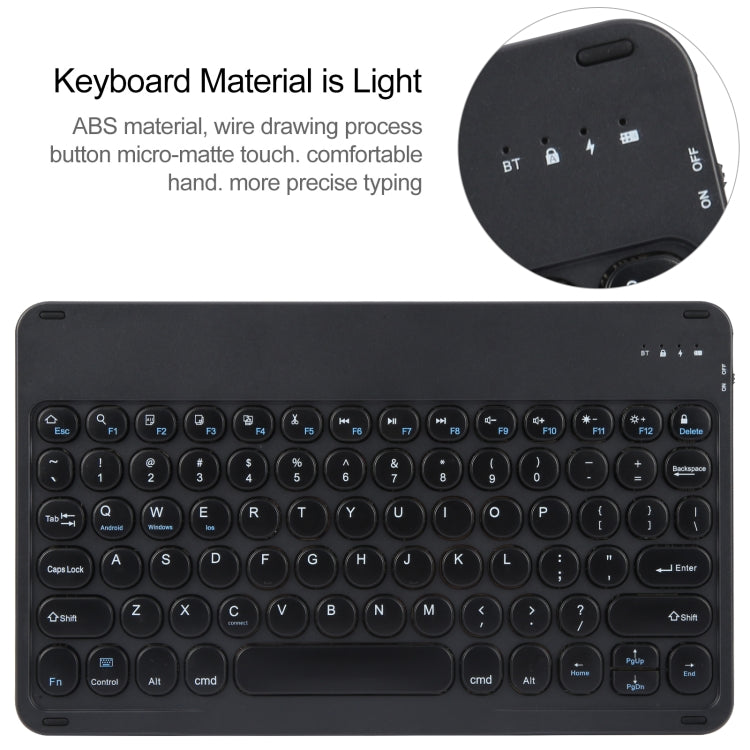 For Huawei MatePad 11 2023 / 2021 Round Button Bluetooth Keyboard Rotatable Holder Leather Case(Black) - Huawei Keyboard by PMC Jewellery | Online Shopping South Africa | PMC Jewellery