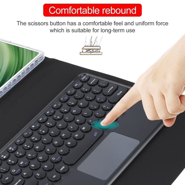 For Huawei MatePad Pro 11 2024 / 2022 Round Button Bluetooth Keyboard Rotatable Holder Leather Case with Touchpad(Black) - Huawei Keyboard by PMC Jewellery | Online Shopping South Africa | PMC Jewellery