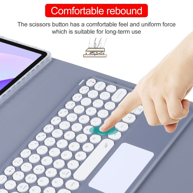 For Huawei MatePad 11 2023 / 2021 Round Button Bluetooth Keyboard Rotatable Holder Leather Case with Touchpad(Lavender Purple) - Huawei Keyboard by PMC TechLife | Online Shopping South Africa | PMC TechLife