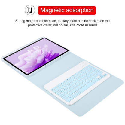 For Huawei MatePad Air 11.5 Square Button Bluetooth Keyboard Rotatable Holder Leather Case(Sky Blue) - Huawei Keyboard by PMC Jewellery | Online Shopping South Africa | PMC Jewellery