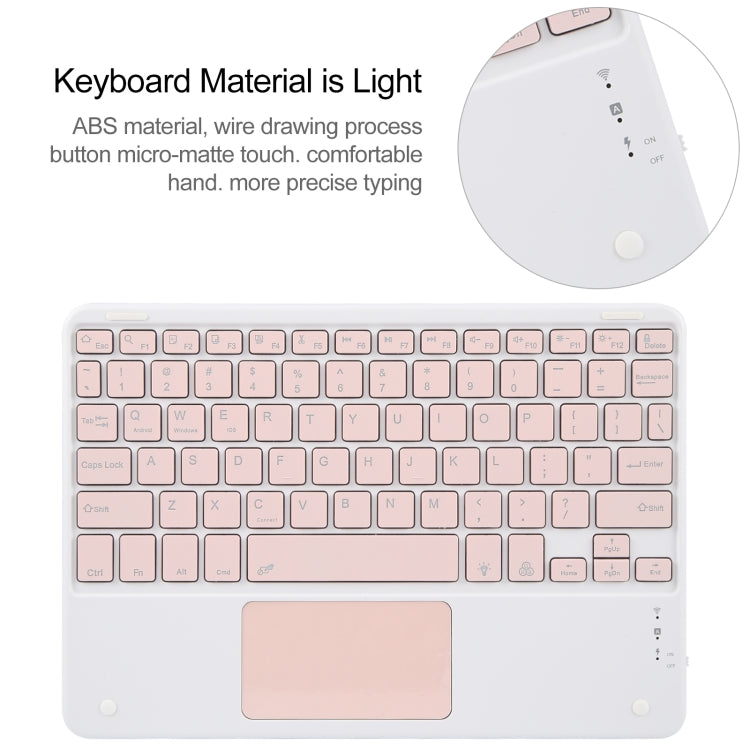 For Huawei MatePad Air 11.5 Square Button Bluetooth Keyboard Rotatable Holder Leather Case with Touchpad(Rose Gold) - Huawei Keyboard by PMC TechLife | Online Shopping South Africa | PMC TechLife