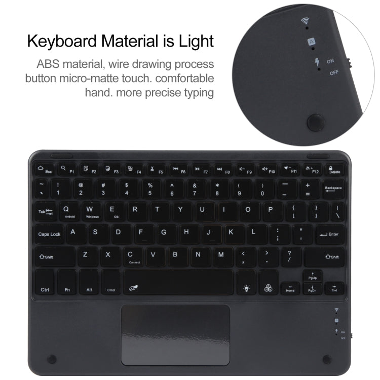 For Huawei MatePad Air 11.5 Square Button Bluetooth Keyboard Rotatable Holder Leather Case with Touchpad(Black) - Huawei Keyboard by PMC Jewellery | Online Shopping South Africa | PMC Jewellery