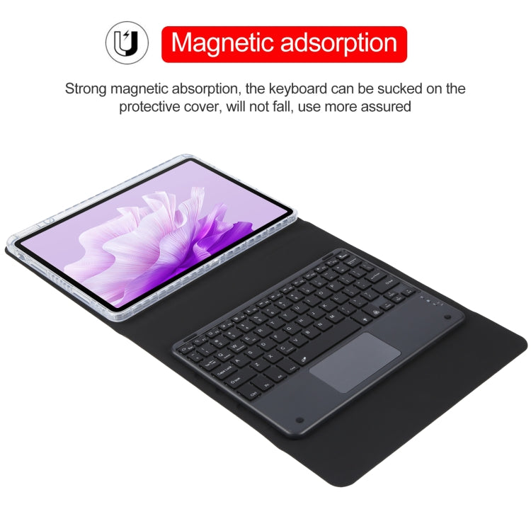 For Huawei MatePad Air 11.5 Square Button Bluetooth Keyboard Rotatable Holder Leather Case with Touchpad(Black) - Huawei Keyboard by PMC Jewellery | Online Shopping South Africa | PMC Jewellery