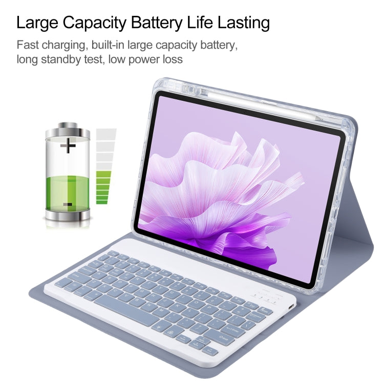 For Huawei MatePad Air 11.5 Square Button Backlight Bluetooth Keyboard Rotatable Holder Leather Case(Lavender Purple) - Huawei Keyboard by PMC TechLife | Online Shopping South Africa | PMC TechLife