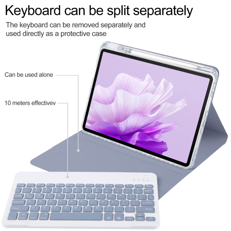 For Huawei MatePad Air 11.5 Square Button Backlight Bluetooth Keyboard Rotatable Holder Leather Case(Lavender Purple) - Huawei Keyboard by PMC TechLife | Online Shopping South Africa | PMC TechLife