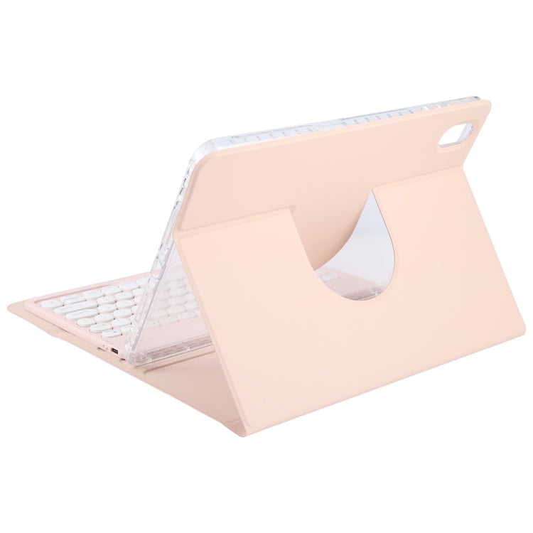 For Xiaomi Pad 6 Round Button Bluetooth Keyboard Rotatable Holder Leather Case(Rose Gold) - Others Keyboard by PMC TechLife | Online Shopping South Africa | PMC TechLife