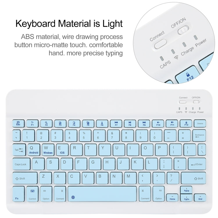 For Xiaomi Pad 6 Square Button Bluetooth Keyboard Rotatable Holder Leather Case(Sky Blue) - Xiaomi Keyboard by PMC TechLife | Online Shopping South Africa | PMC TechLife | Buy Now Pay Later Mobicred