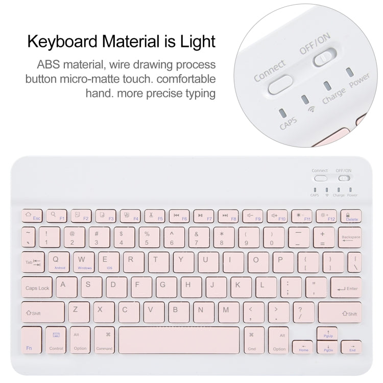 For Xiaomi Pad 6 Square Button Bluetooth Keyboard Rotatable Holder Leather Case(Rose Gold) - free shipping - PMC TechLife - Order now!