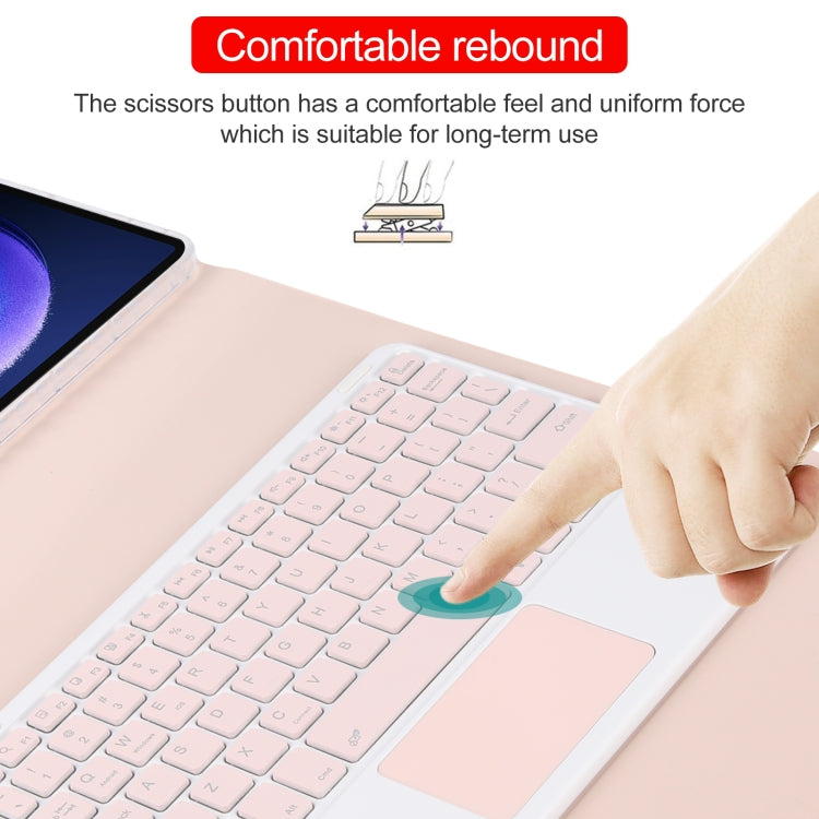 For Xiaomi Pad 6 Square Button Bluetooth Keyboard Rotatable Holder Leather Case with Touchpad(Rose Gold) - free shipping - PMC TechLife - Order now!