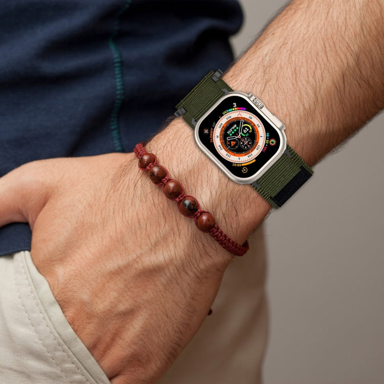 For Apple Watch SE 44mm Nylon Hook And Loop Fastener Watch Band(Grey) - Watch Bands by PMC TechLife | Online Shopping South Africa | PMC TechLife | Buy Now Pay Later Mobicred
